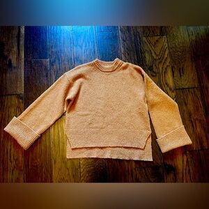 FRAME High-Low Sweater Tan Camel Brown Women's Small S